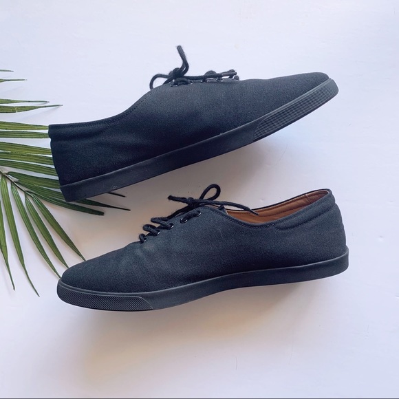 THE ROW Dean Black Canvas Embroidered Sneakers 9.5 - Picture 6 of 8